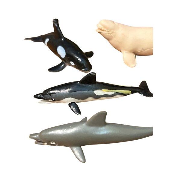 Lot of 7 Sea Animal Figure Lot Plastic Whale Dolphin Porpoise - Picture 3 of 4